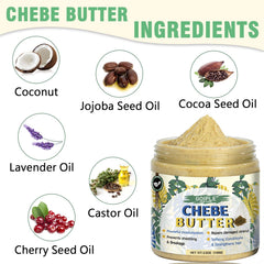 WOZUTUNT Chebe butter application smooths ends and seals moisture.