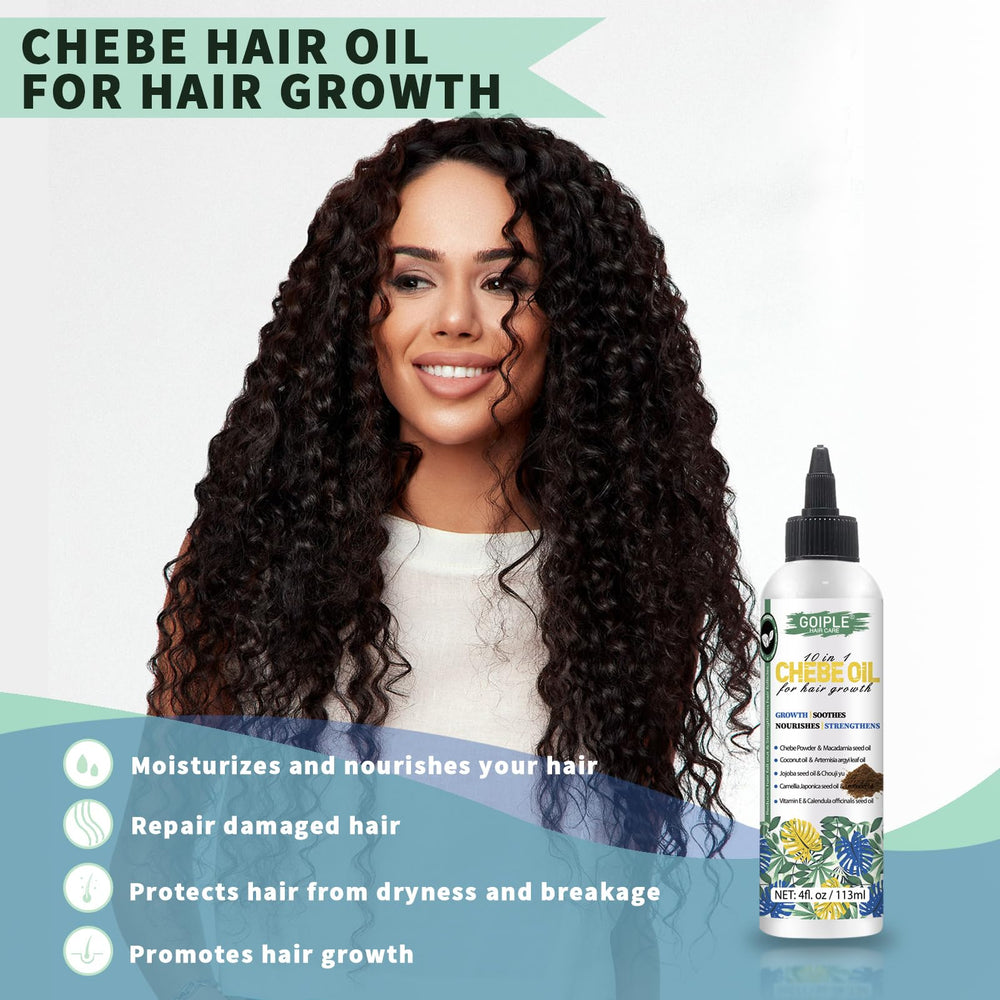 WOZUTUNT Chebe oil massage on hair for shine and strength.