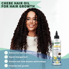 WOZUTUNT Chebe oil massage on hair for shine and strength.