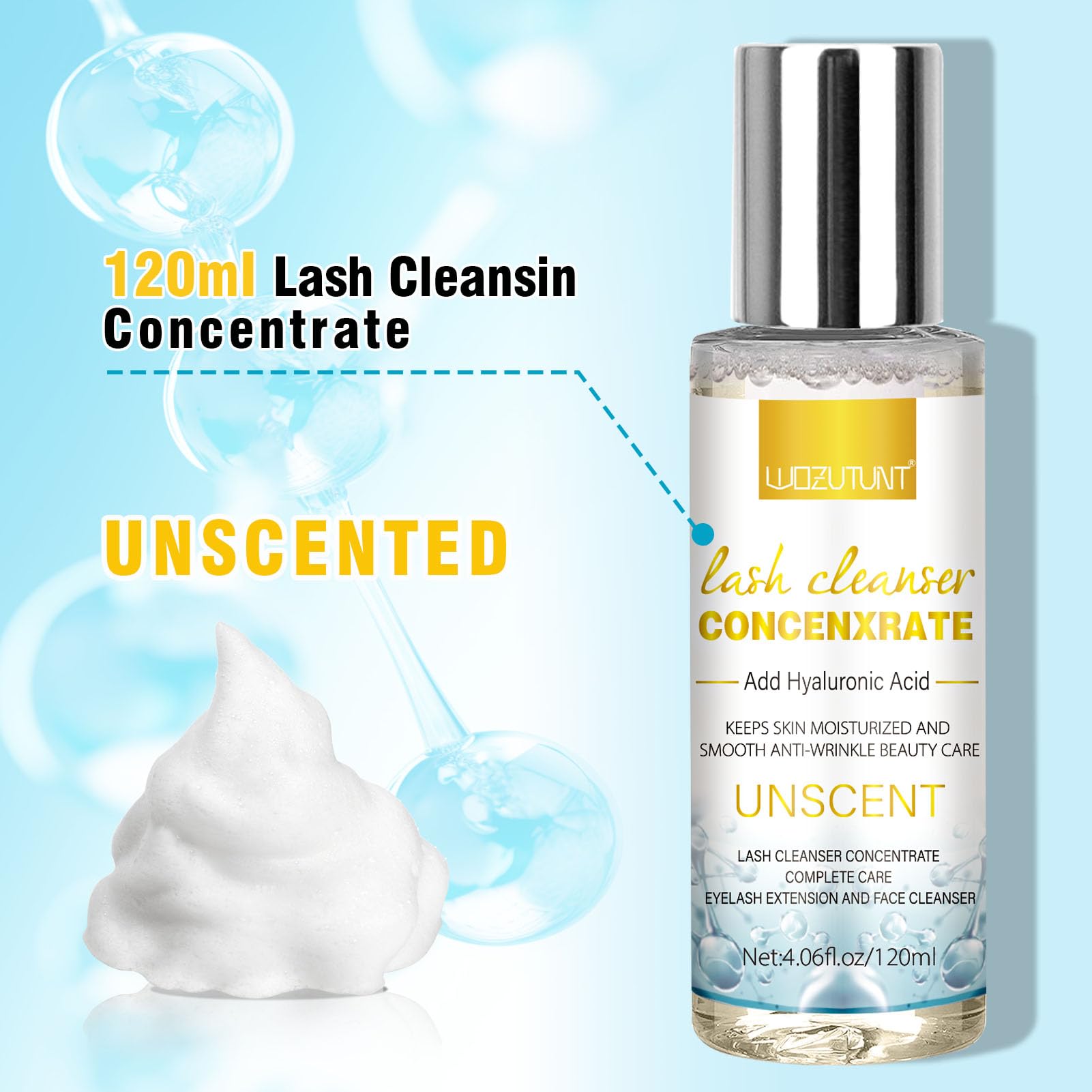 WOZUTUNT lash cleaning kit packaging, travel-friendly kit