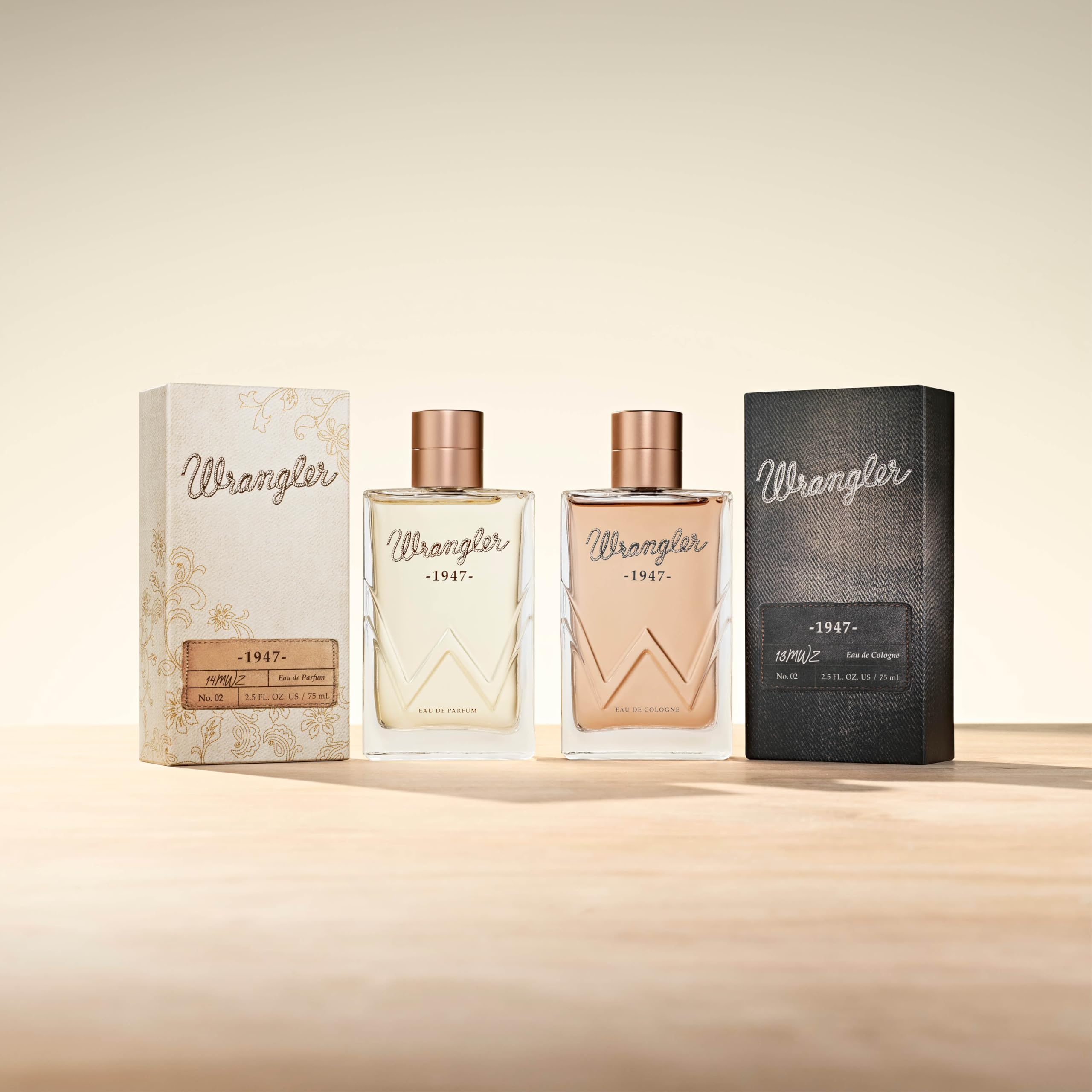 Wrangler 1947 packaging display emphasizes premium presentation for discerning buyers