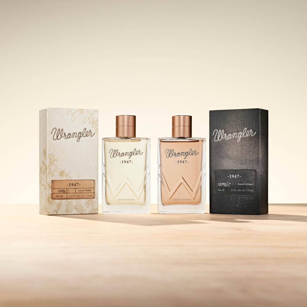 Wrangler 1947 packaging display emphasizes premium presentation for discerning buyers