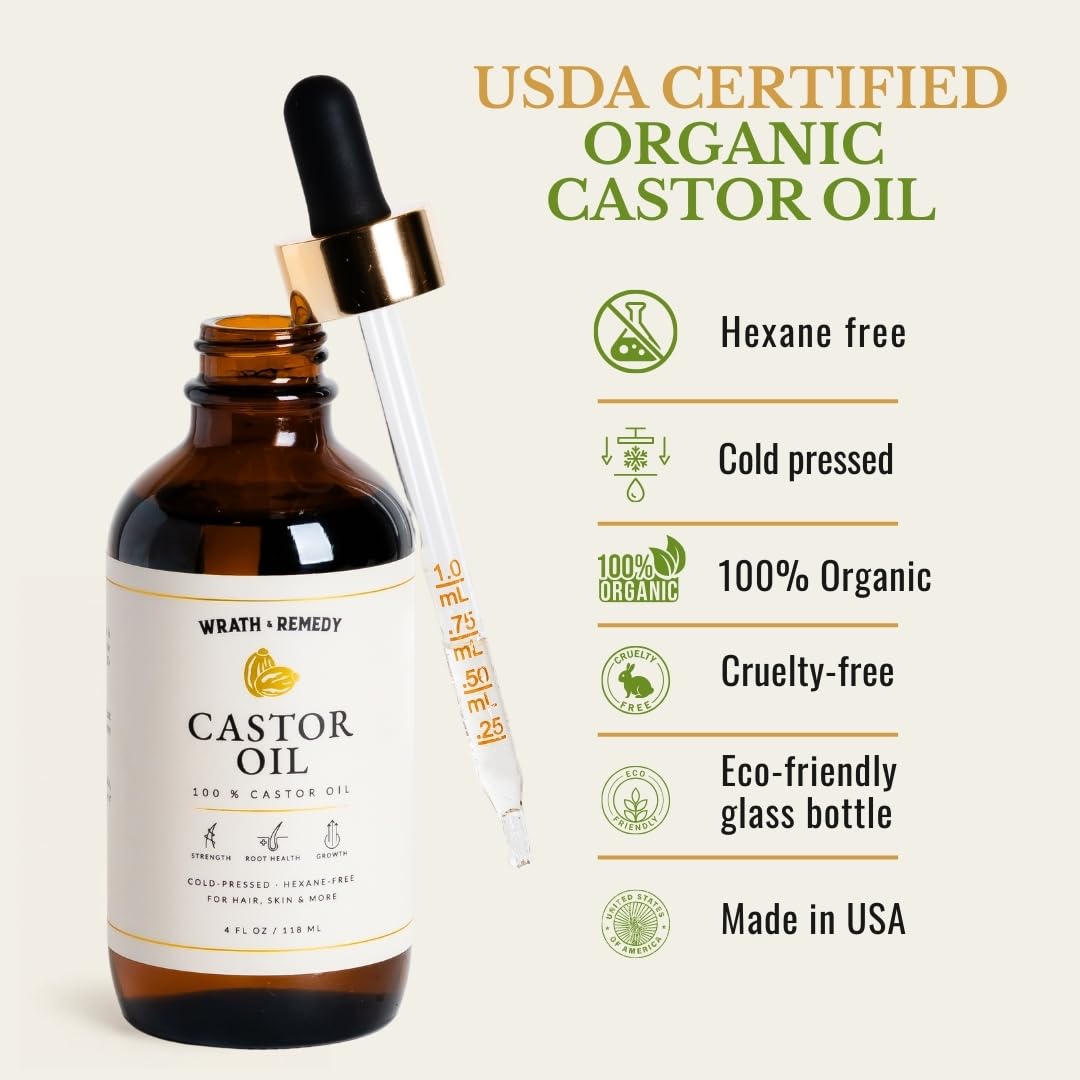 Wrath & Remedy castor oil dropper enables precise lash and brow application.