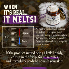 Wrath & Remedy skin-softening close-up emphasizes soothing lavender balm for comfort.