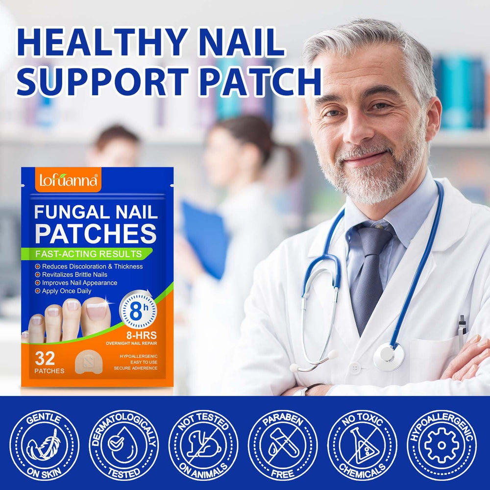 WRFAATGO nail patches 32-piece-set shows ready-to-use patches for toenail care