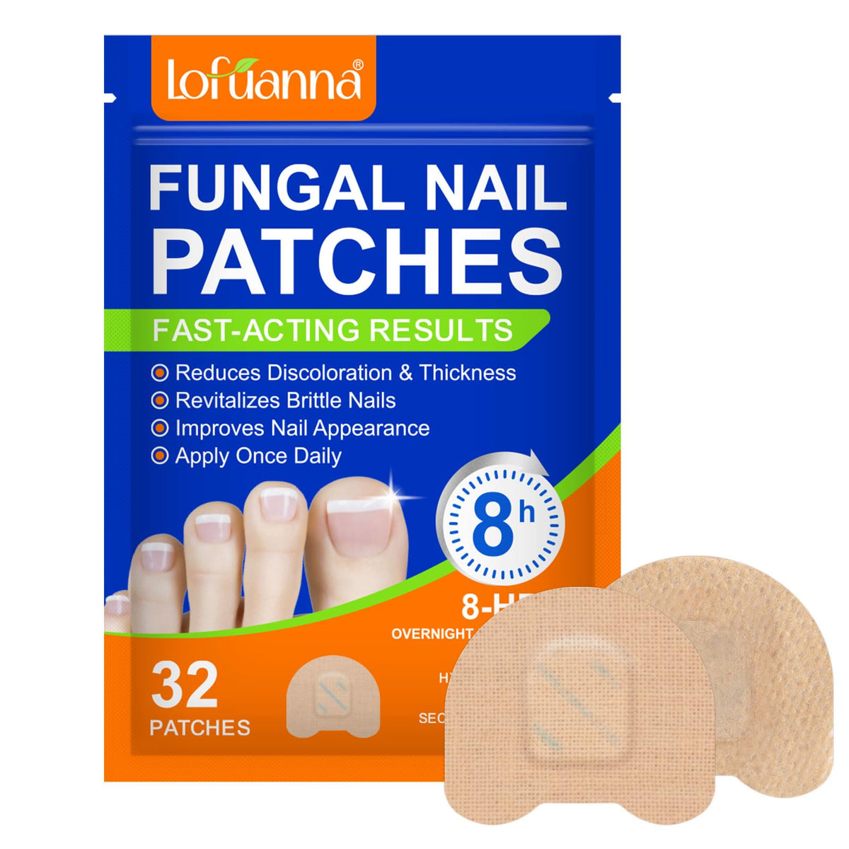 WRFAATGO nail patches nighttime-packaging highlights a 32-piece overnight care set