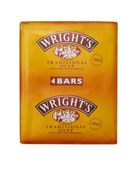Wright's coal tar soap 4-pack outer packaging for daily cleansing.