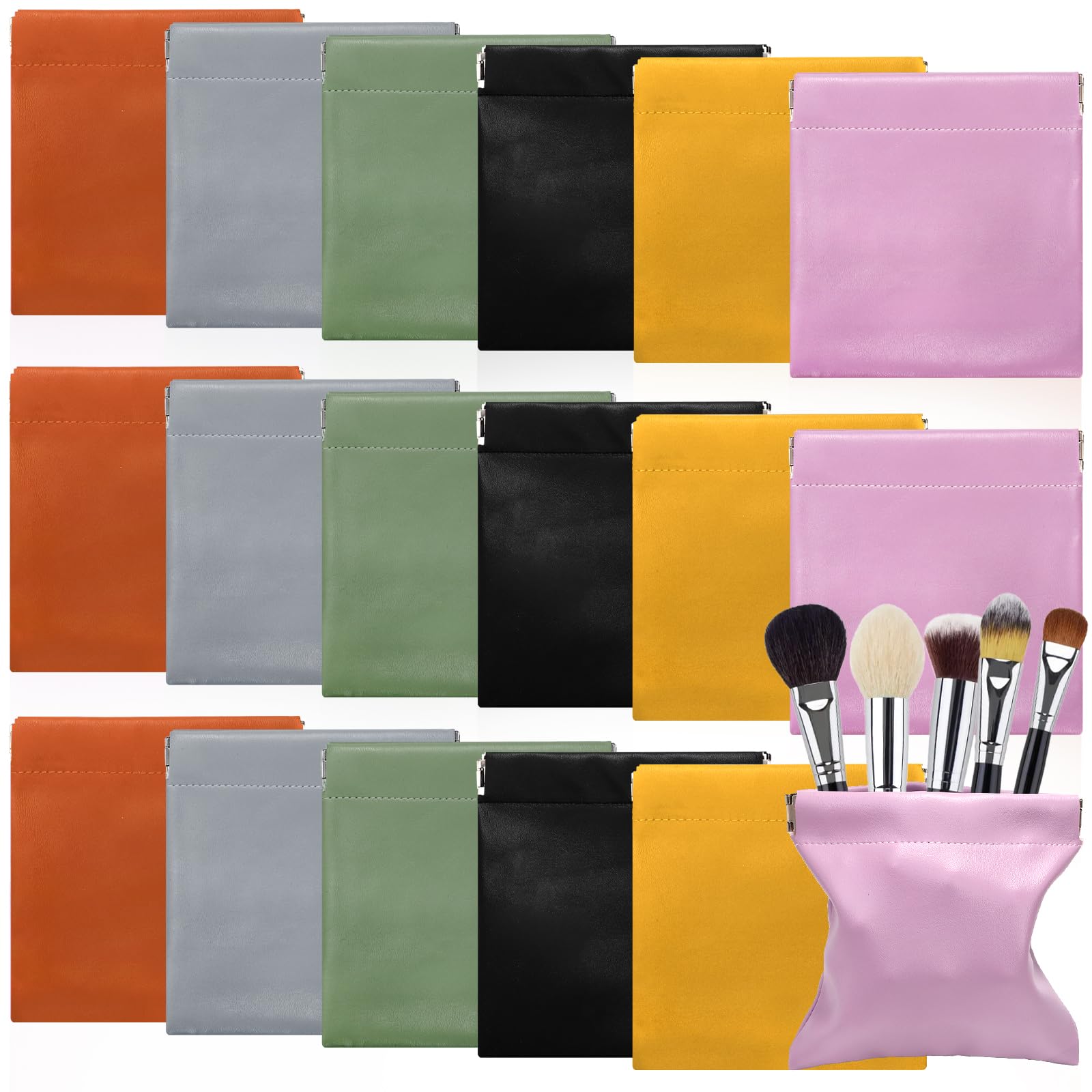 WRINGKIT snap closure pouches small 4.7-inch compact cosmetic storage