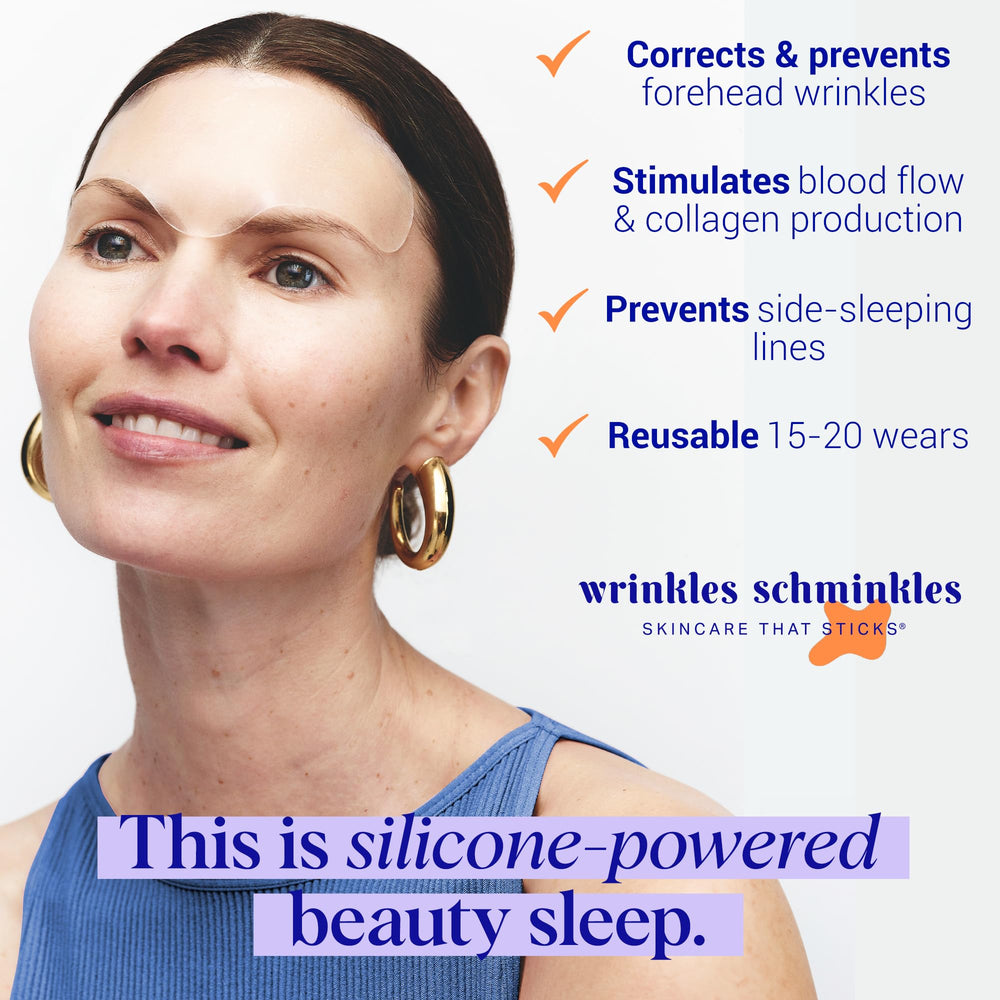 Wrinkles Schminkles forehead patch before after shows potential refinement with consistent use.