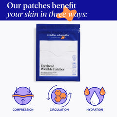Wrinkles Schminkles forehead patch on brow smooths frown lines during wear.