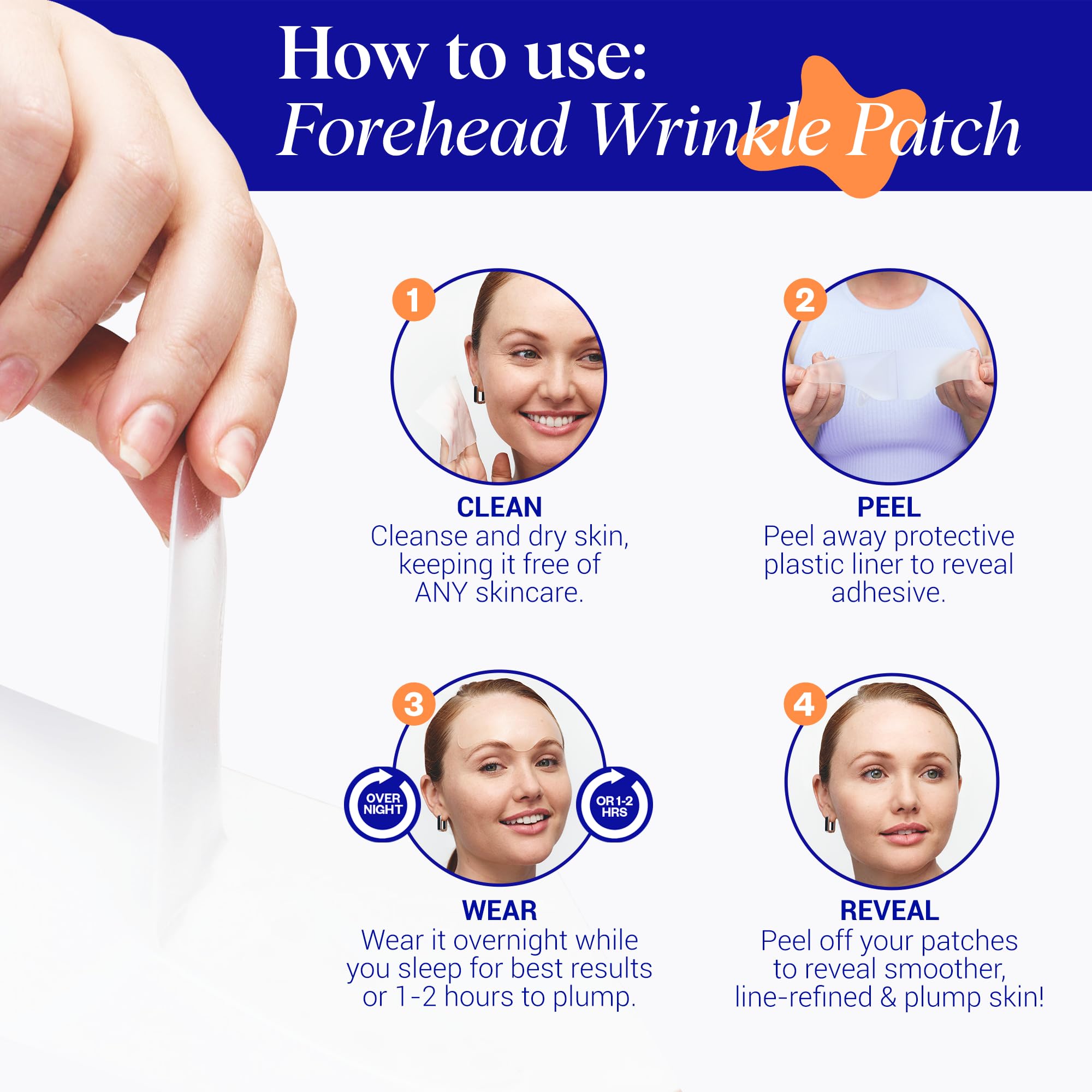 Wrinkles Schminkles forehead patch overnight use adds gentle hydration and smoothing.