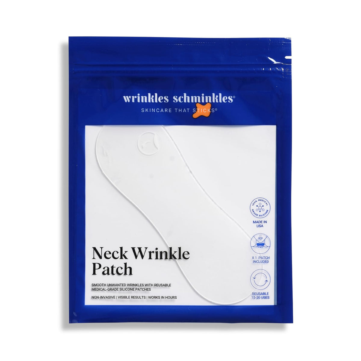 Wrinkles Schminkles neck-wrinkle-patch-application-night enhances skin refinement while you sleep.