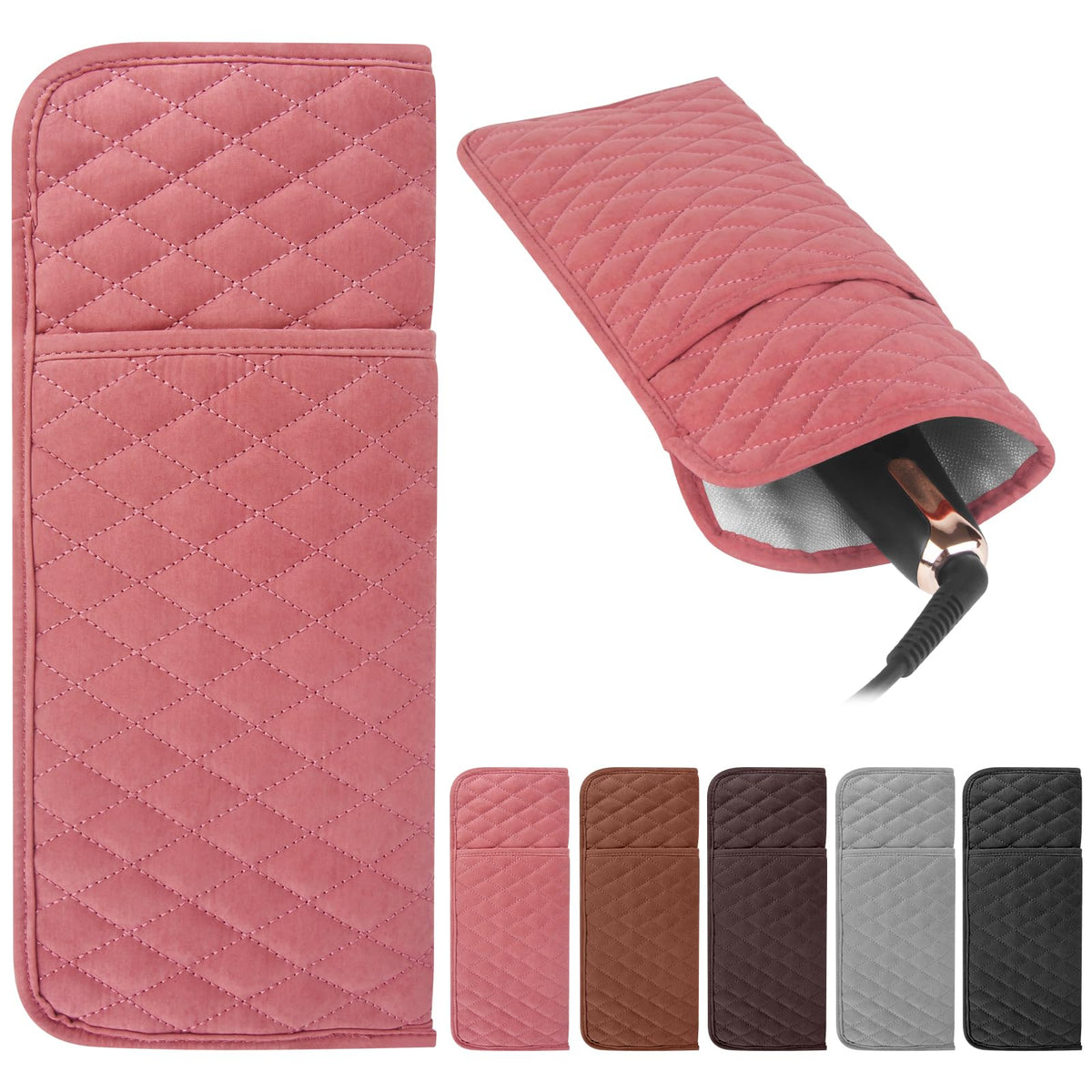 WRORUNER heat-resistant hair tools organizer bag with open top for easy tool access