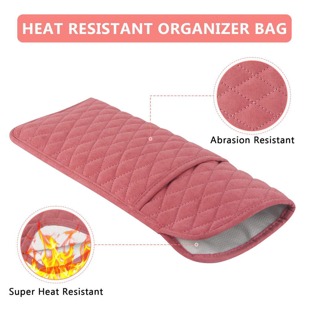 WRORUNER safety shield pouch protects surfaces from heat after styling