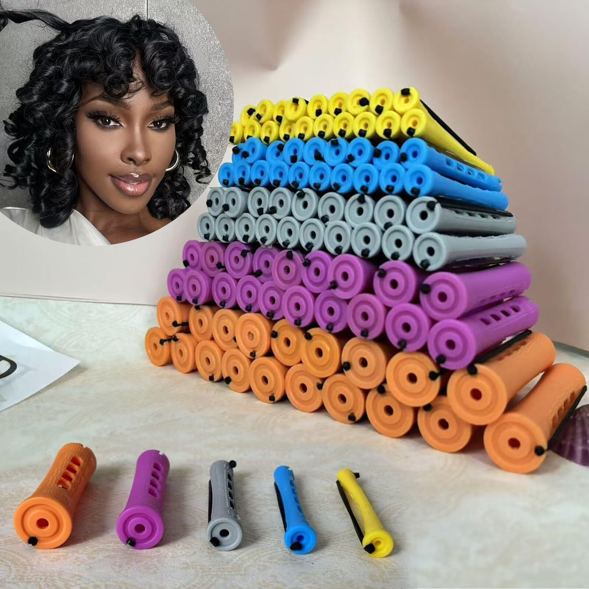 WSTAR perm rods multicolor pack for versatile home curling and styling.