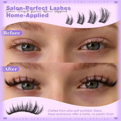 Extensiones Wtvane clusters, efecto cat-eye 14-16 mm para realzar la mirada.