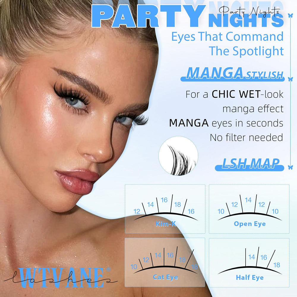 WTVANE Flora Lash Clusters Kit thin band detail for seamless wear