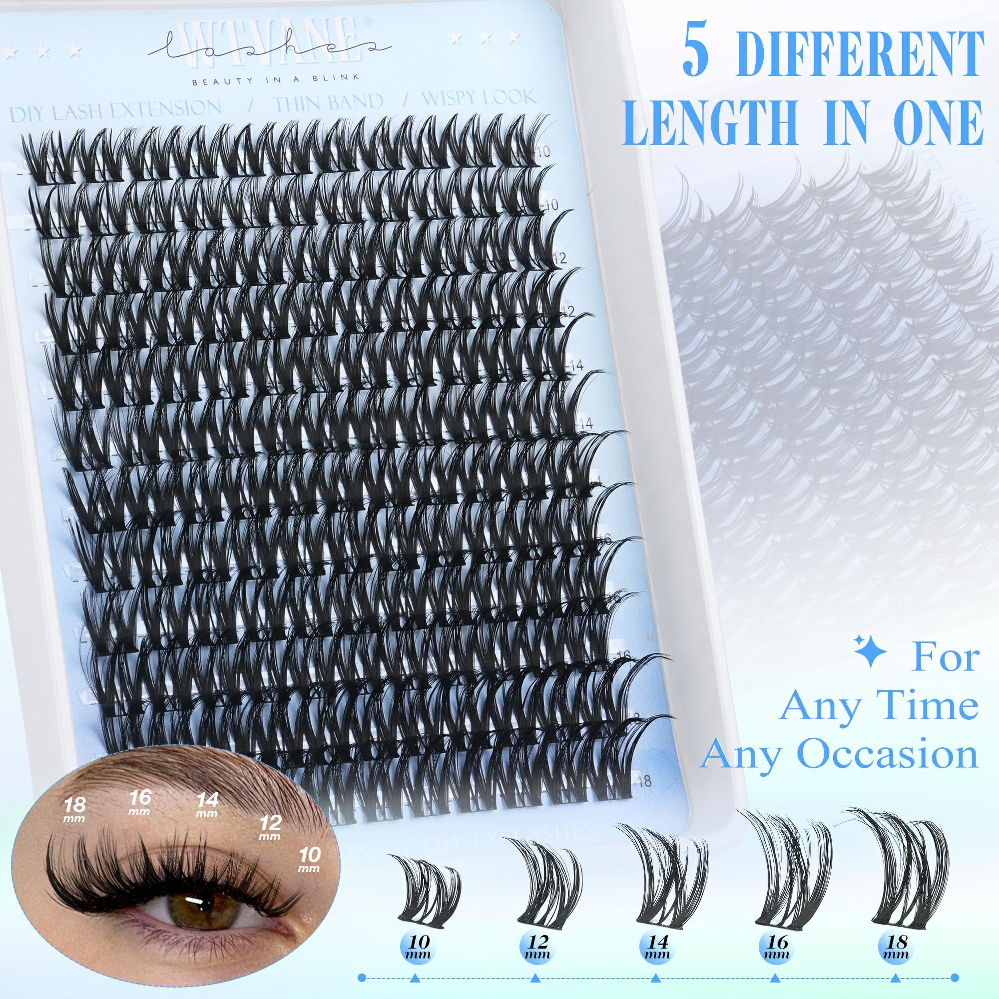 WTVANE Flora Lash Clusters Kit precision lash tweezers for accurate DIY application