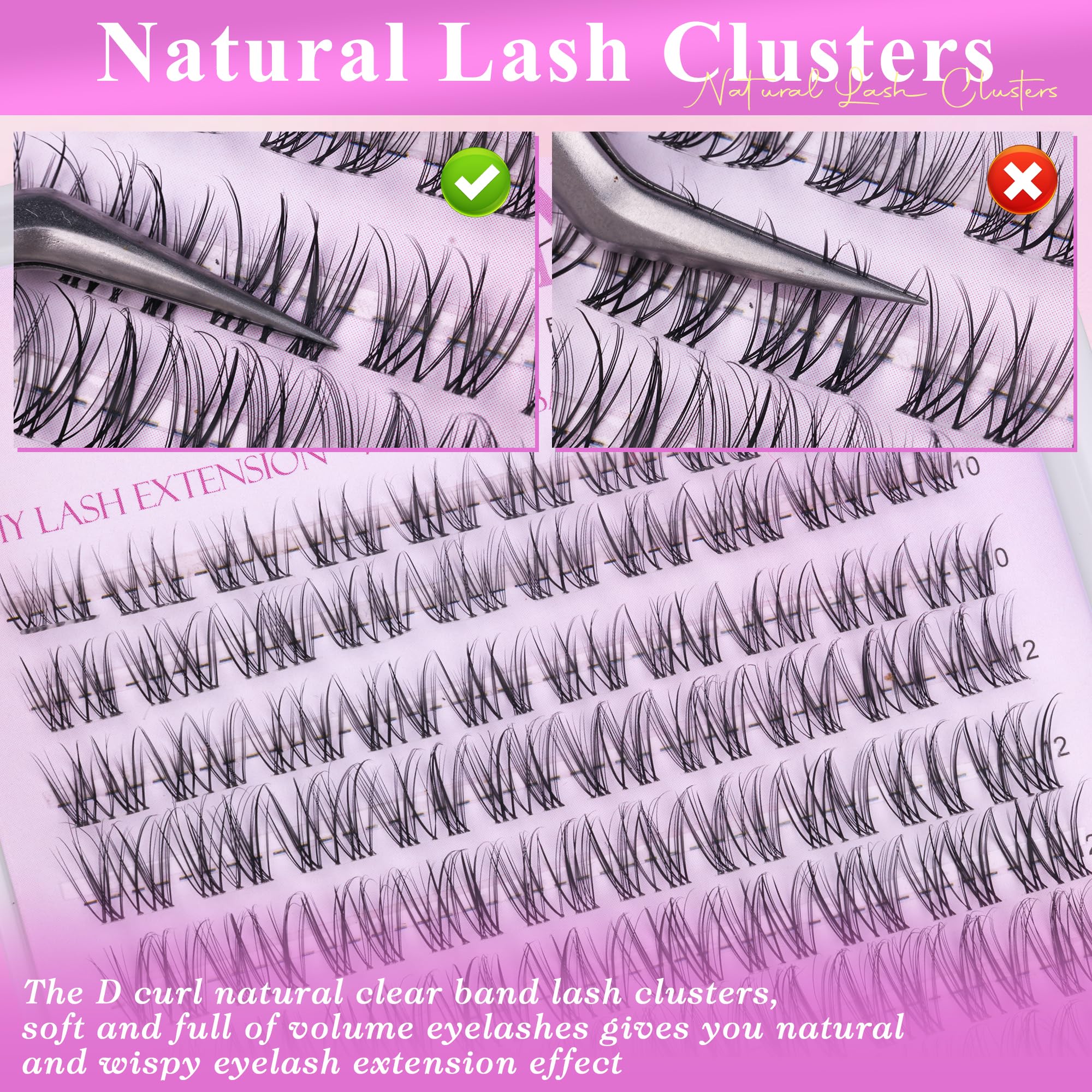 Wtvane Wispy Lash Clusters before-after with natural boost