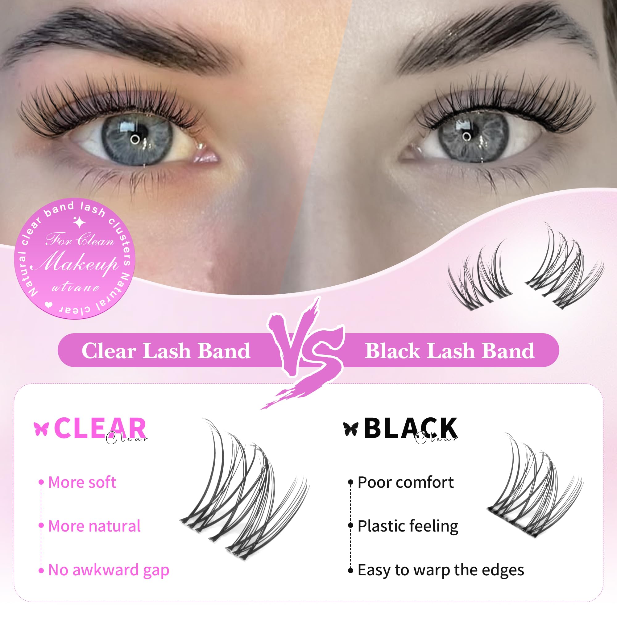 Wtvane Wispy Lash Clusters precision tweezers in use