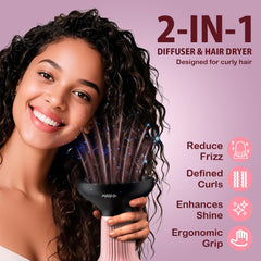 WUFAYHD diffuser hair dryer handheld shows portable design for travel styling