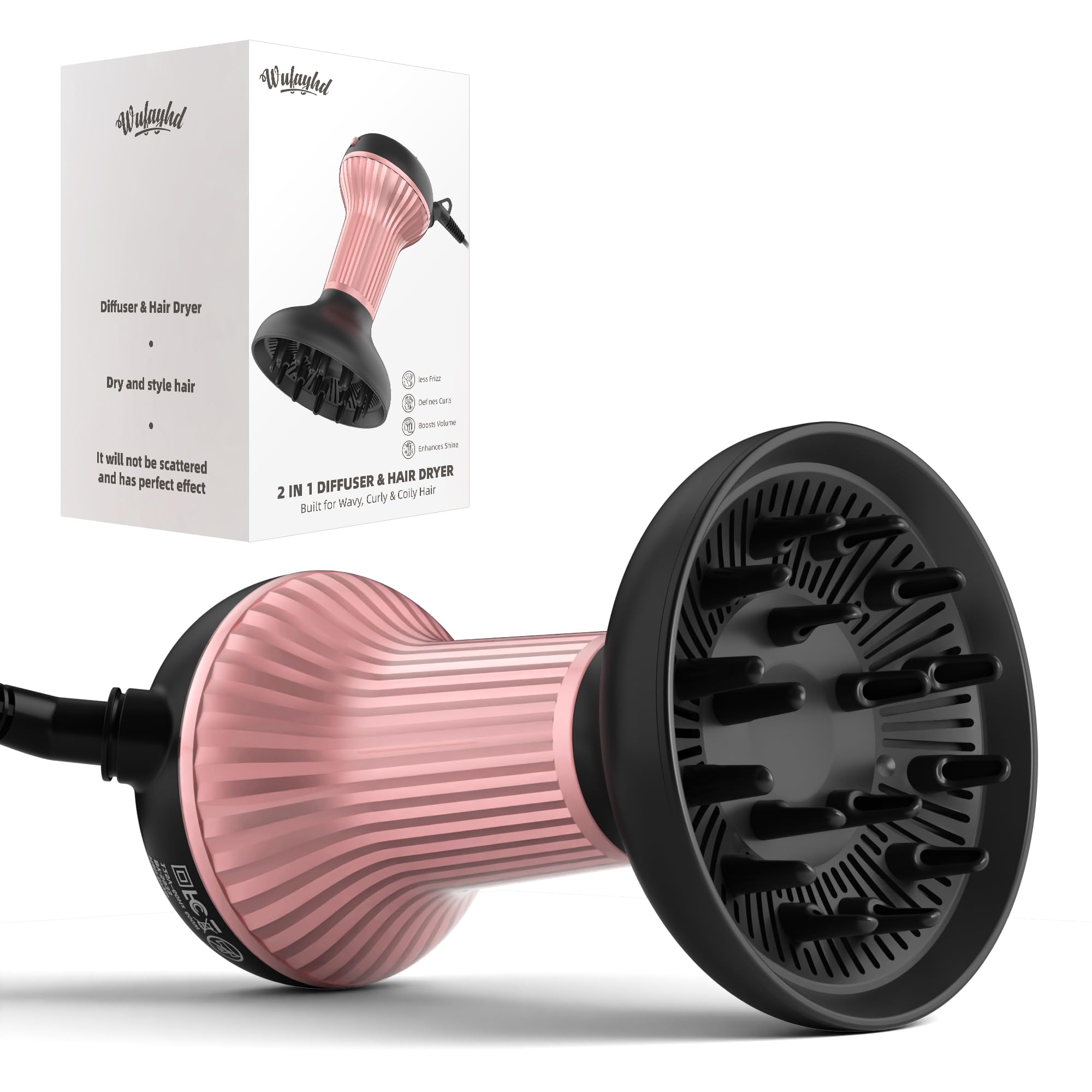 WUFAYHD diffuser hair dryer outer view for defined curls