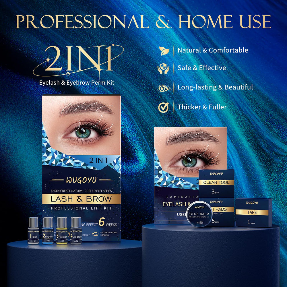 WUGOYU brow lamination kit tools y-comb shows precise application.