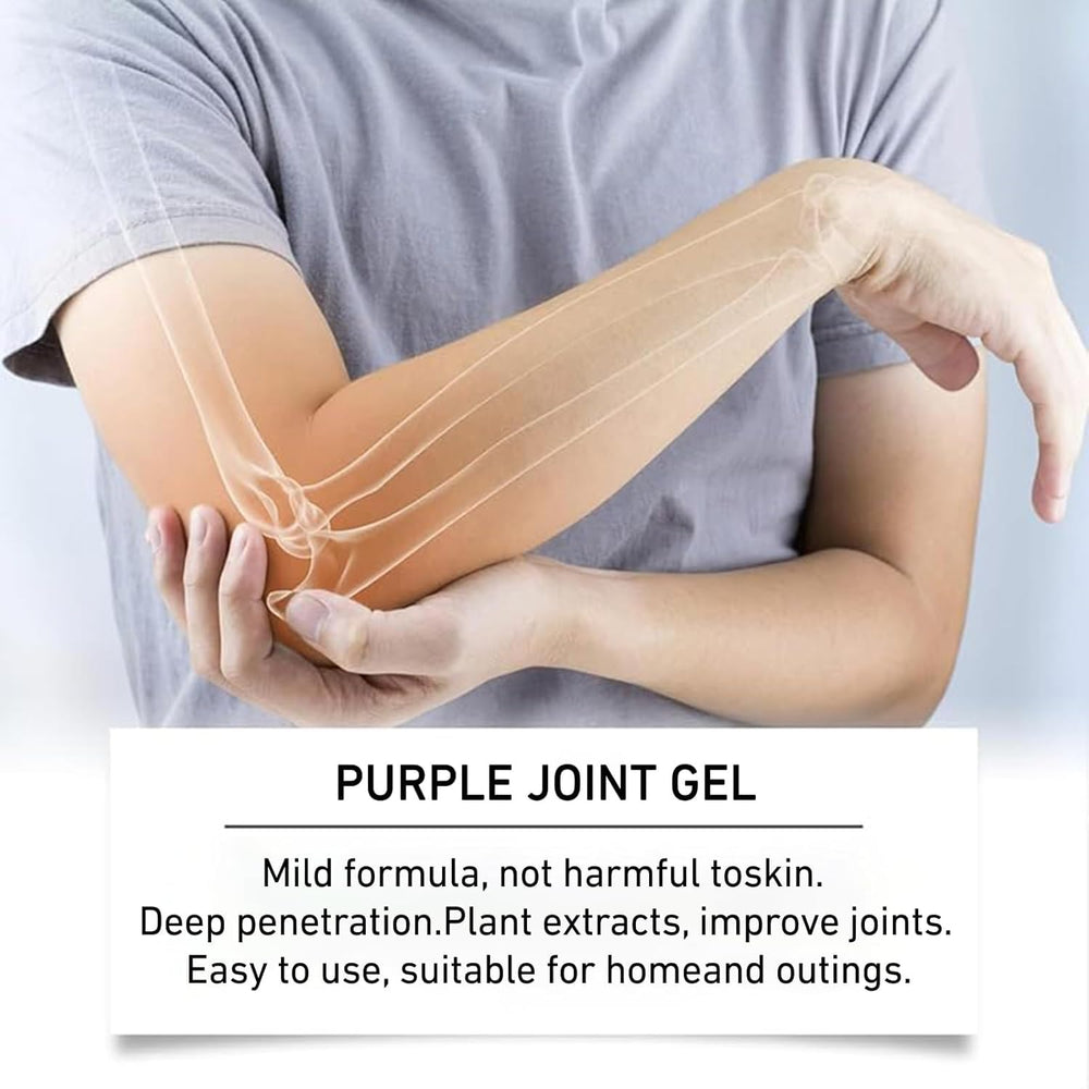 WUIAOCIT Purple Joint Gel packaging highlights natural ingredients and safe usage.