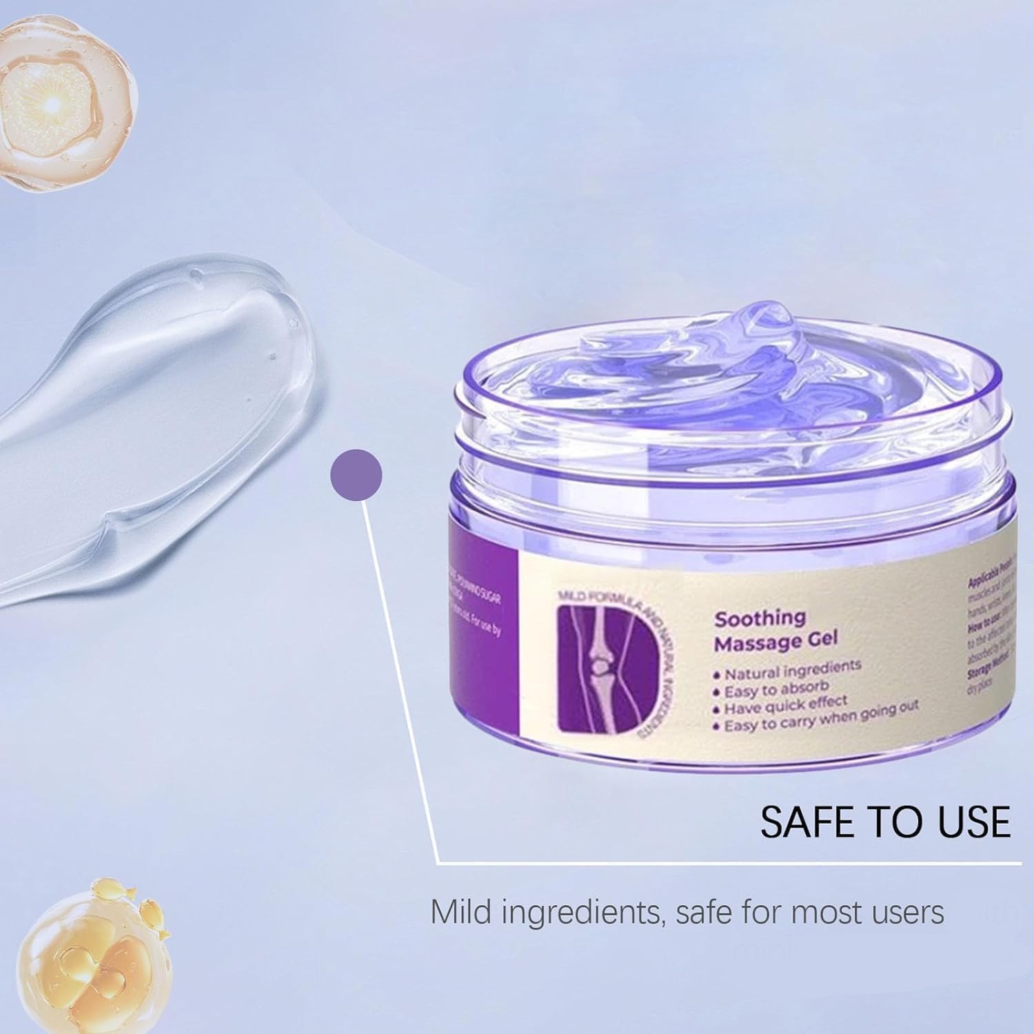 WUIAOCIT Purple Joint Gel texture closeup shows non-greasy finish for everyday use.