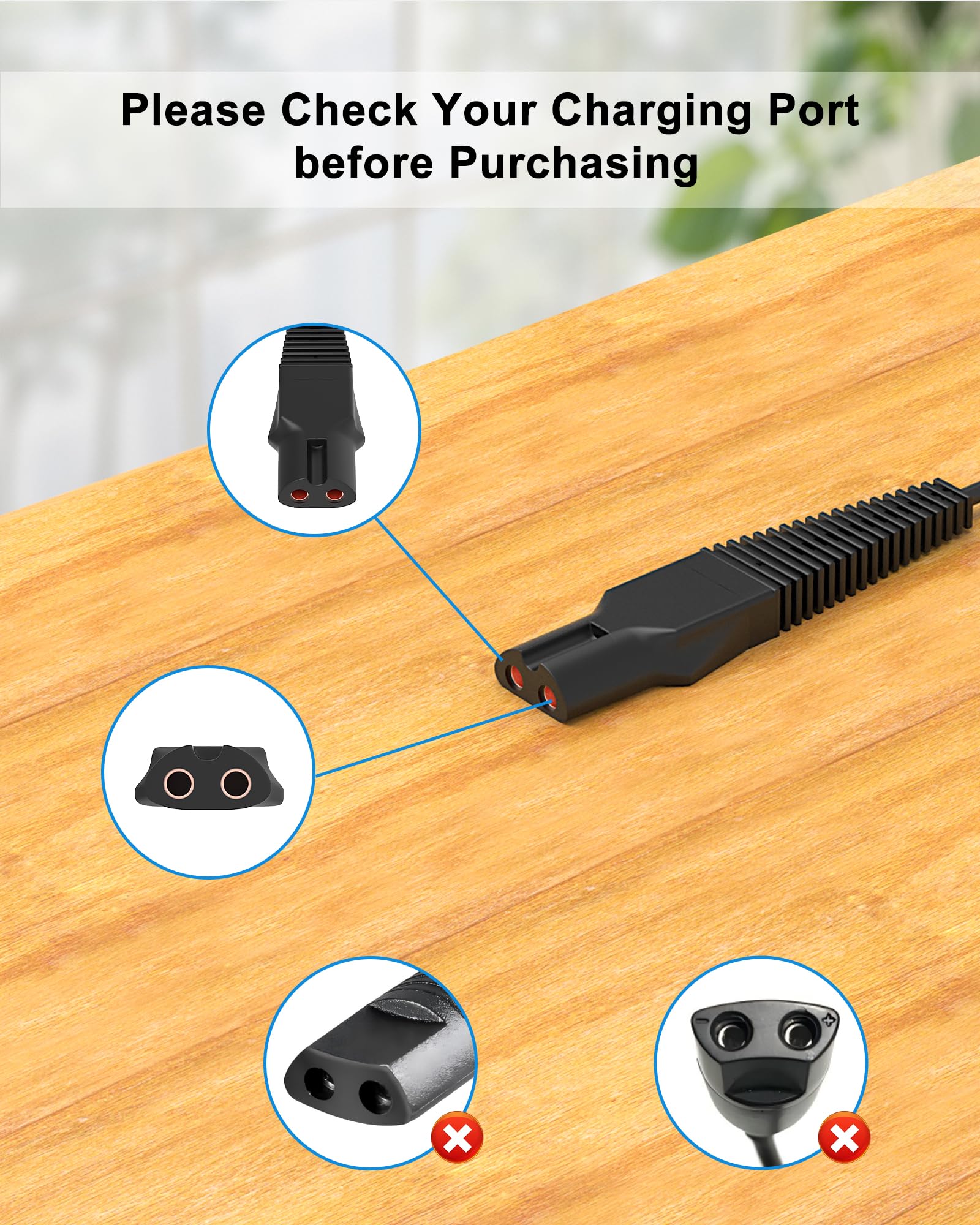 WUKUR Braun charger cord length 4.5ft enables flexible placement.