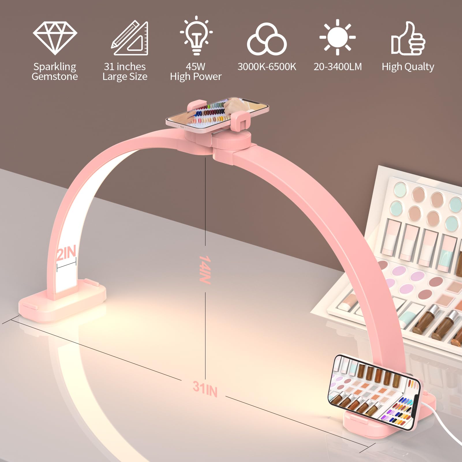 WurodBiza Upgrade three-color temps empower color-accurate nail work and comfortable viewing