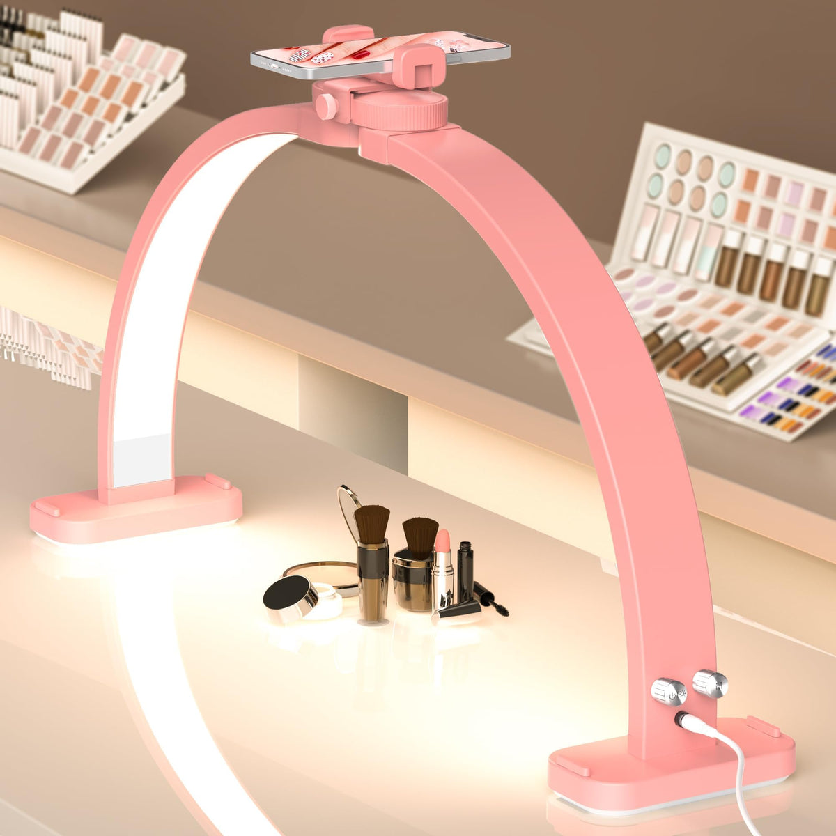 WurodBiza Upgrade 31-inch arch light front view highlights shadow-free illumination for precise nail art