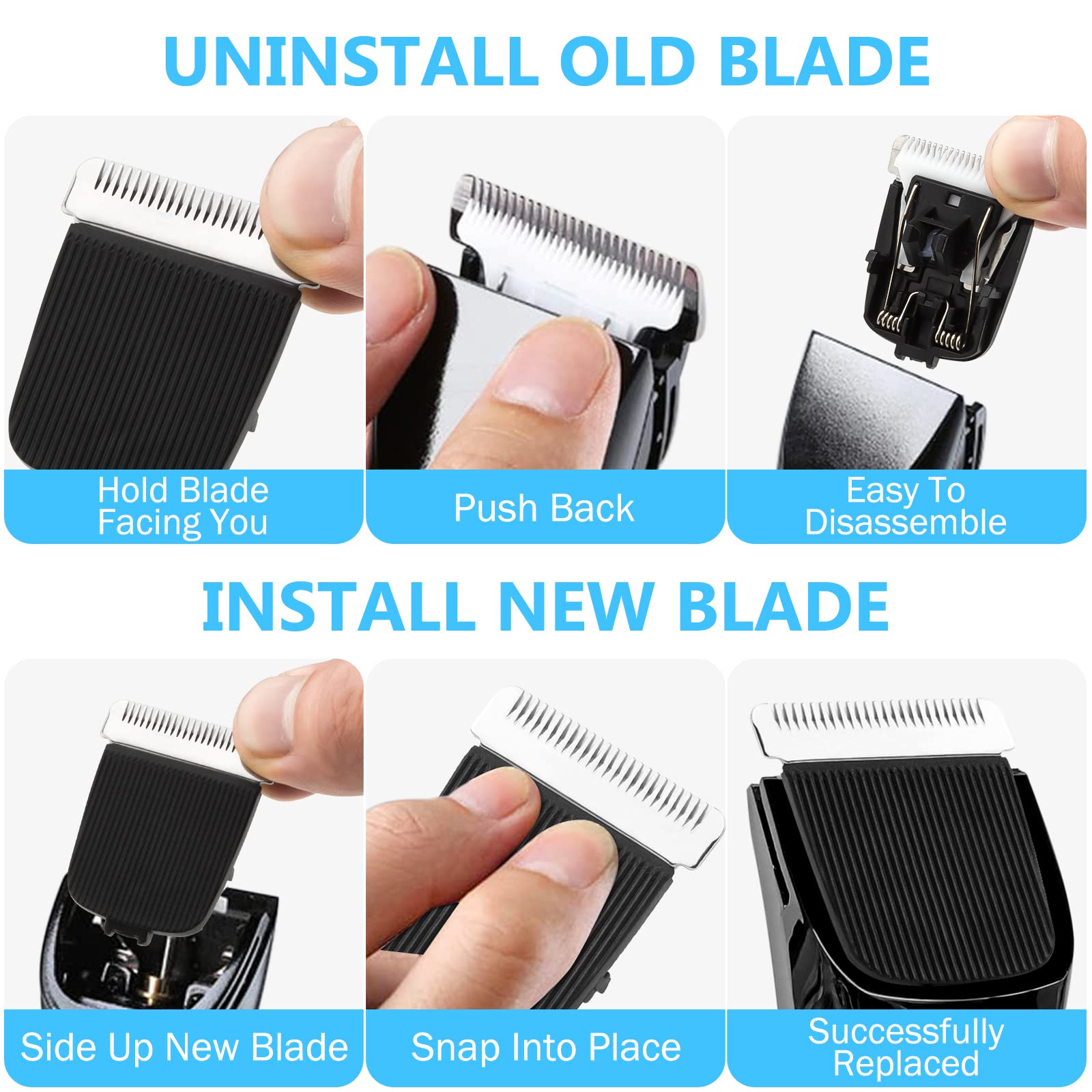 Wusuker easy-clean replacement—low-maintenance blades stay hygienic.