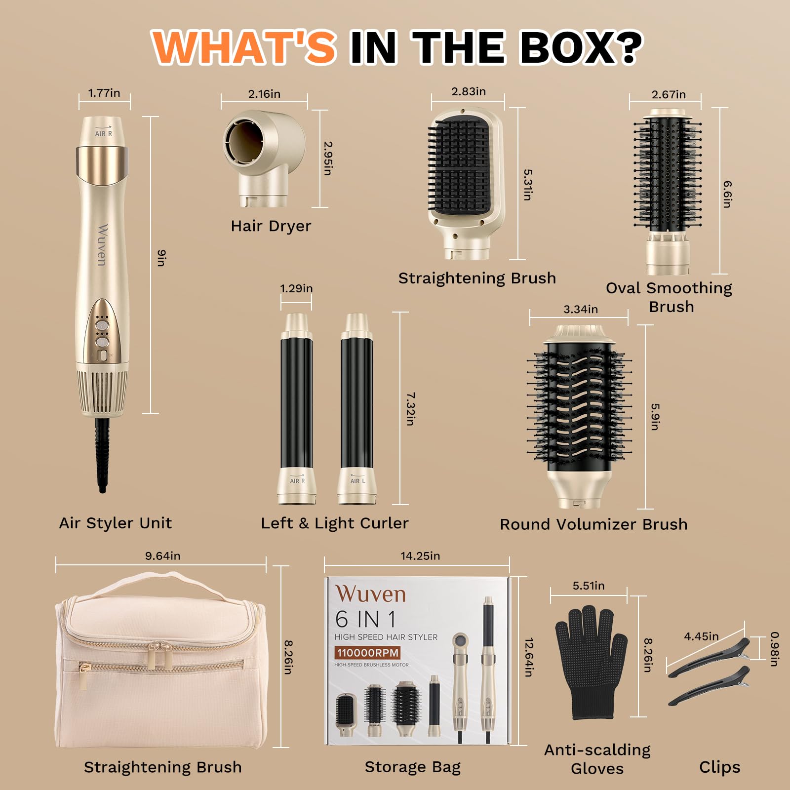Wuven travel bag with accessories for styling on the go