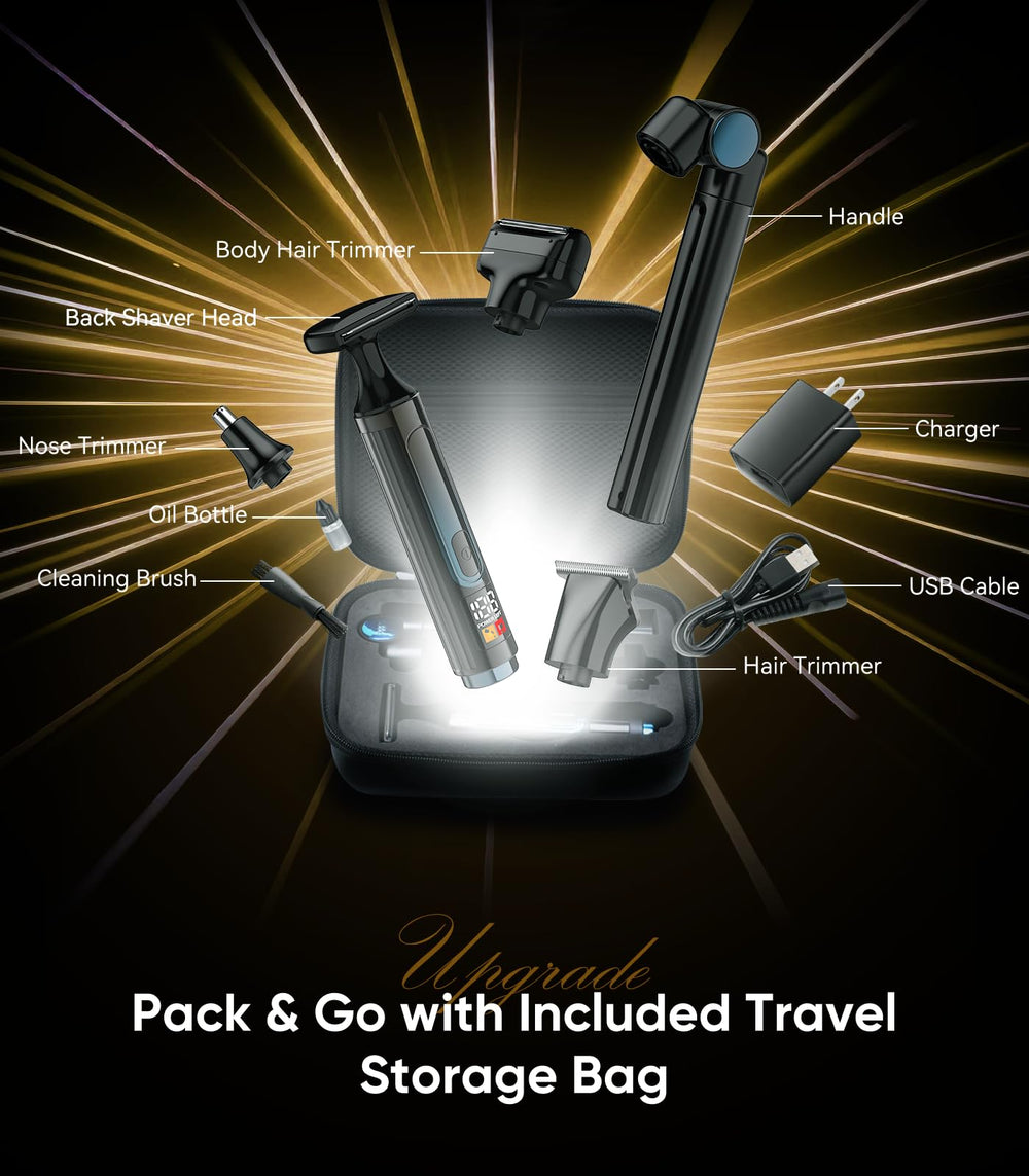 WUXO back shaver IPX7 waterproof design for safe shower use