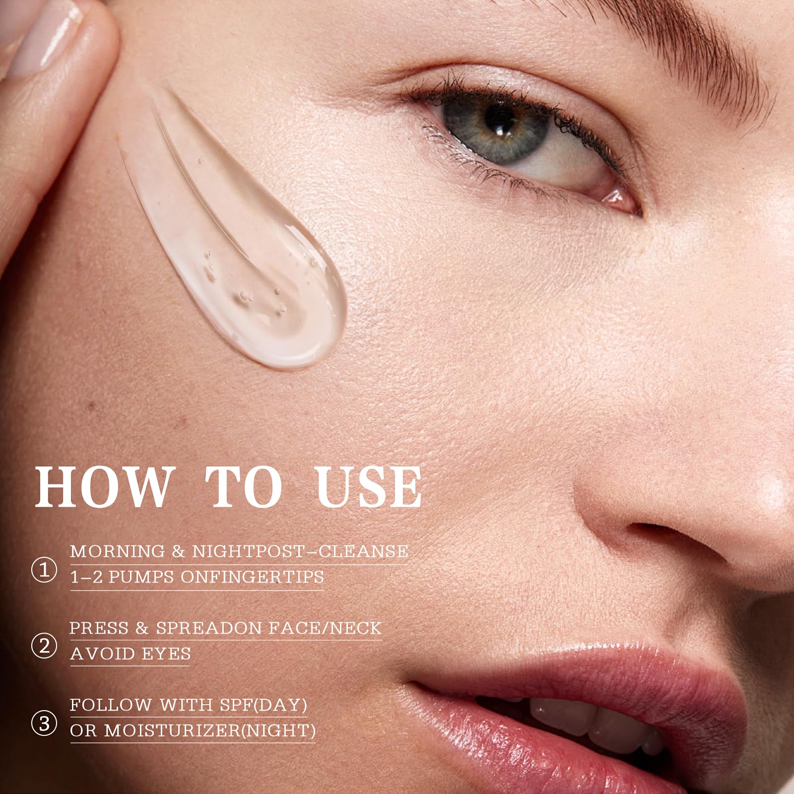WXMX serum ingredient panel highlights Vitamin C and Hyaluronic Acid for hydration.