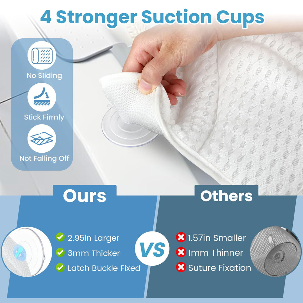 WYGOMES bath pillow is easy to clean and quick to dry for reuse.