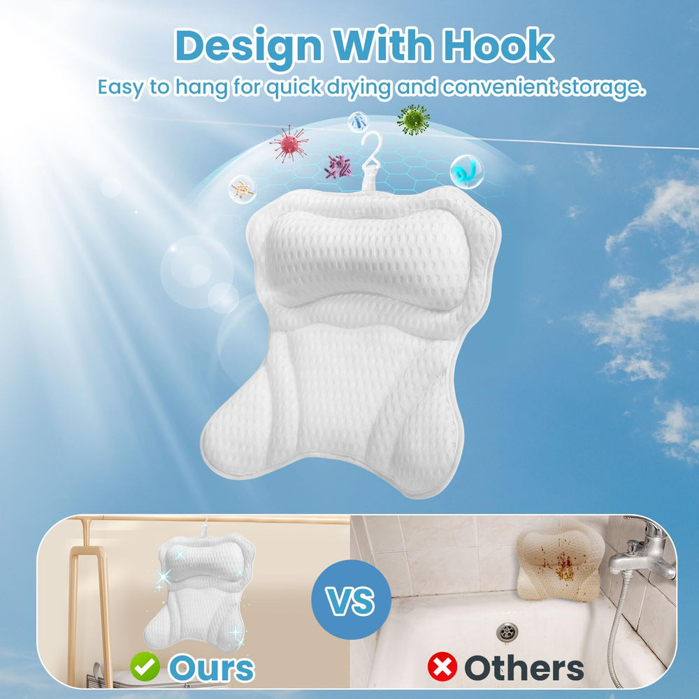 WYGOMES bath pillow universal size fits most bathtubs for gifting or daily use.