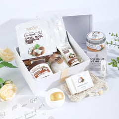 WYHABYZ Coconut Spa Gift Box body butter deeply moisturizes for smooth skin.