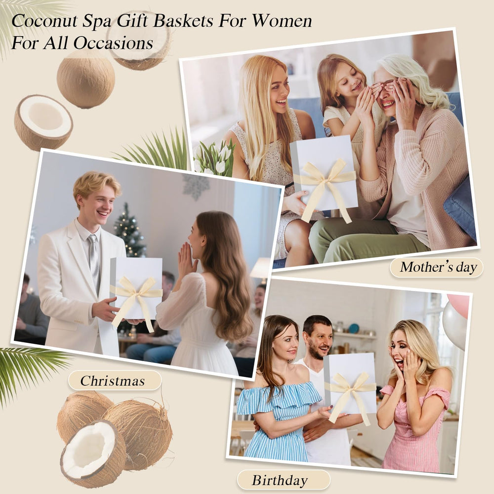 WYHABYZ Coconut Spa Gift Box coconut vanilla candle adds calming ambience.