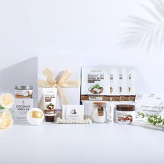 WYHABYZ Coconut Spa Gift Box face masks deliver hydration for glowing skin.
