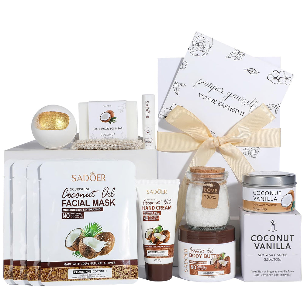 WYHABYZ Coconut Spa Gift Box lip balm provides soothing hydration for dry lips.