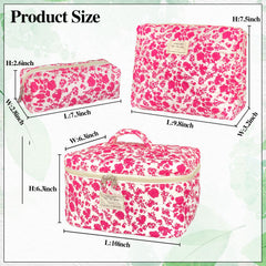 WYJ Rose Red quilted makeup bag small fits essentials in a compact carry