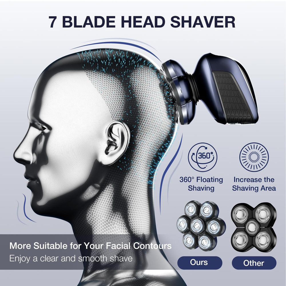 Wyklaus head shaver double blade delivers precise, safe trimming.