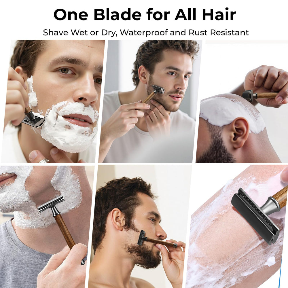 Wyklaus metal head shows precision engineering for smooth shaves.