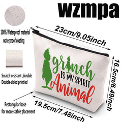 WZMPA Green Monster bag side pocket, roomy storage for lipsticks and brushes.