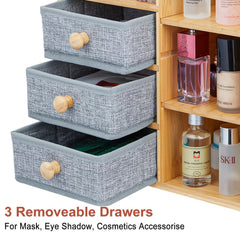 X-cosrack bamboo organizer viewed in assembly for sturdy long term use.