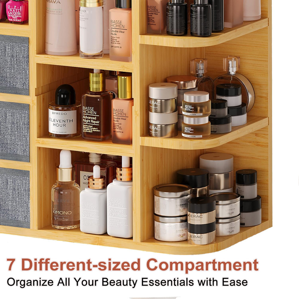 X-cosrack bamboo material emphasizes eco friendly storage with natural grain and warm tone.