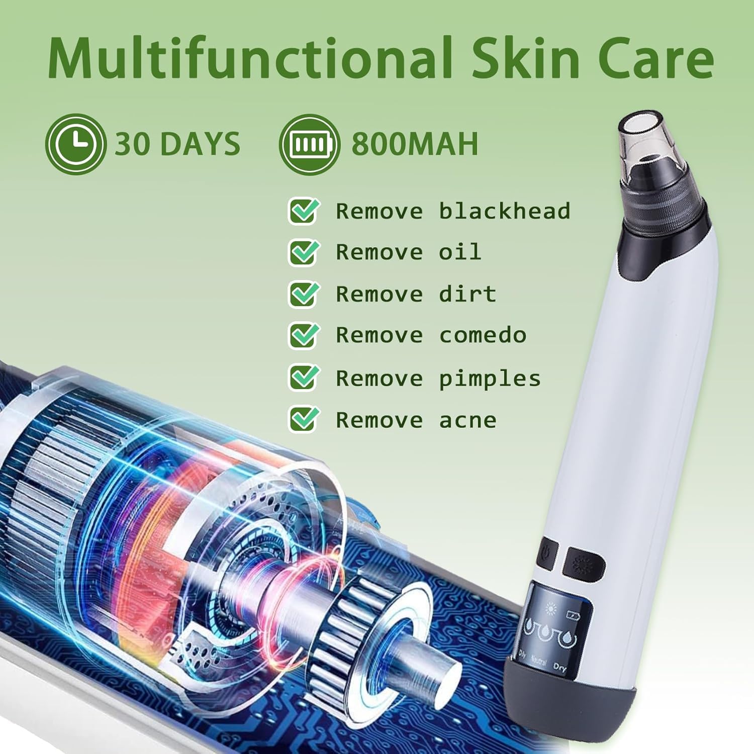 Xamoca blackhead remover vacuum USB charging shows convenient rechargeable design.
