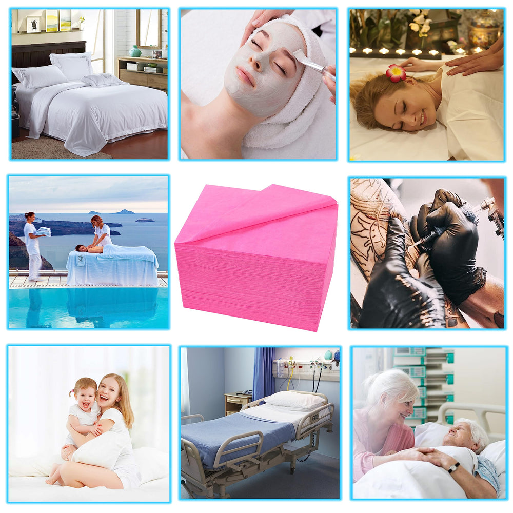 XATUMO pink disposable sheets packaging shows convenient supply for salons.